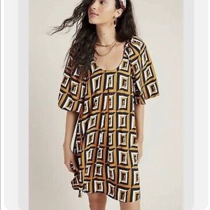 Corey Lynn Calter Anthropologie geometric 1960s inspired shift dress